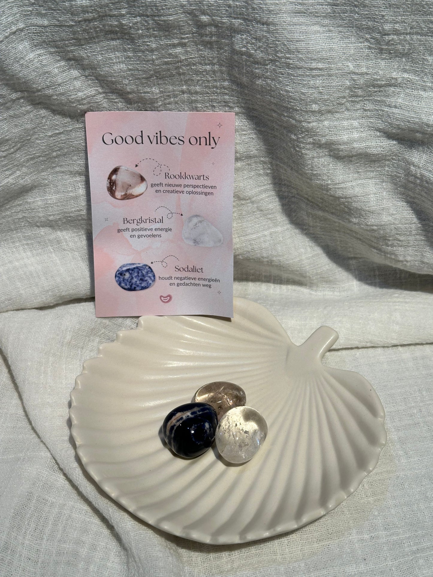 Setje edelstenen Good vibes only
