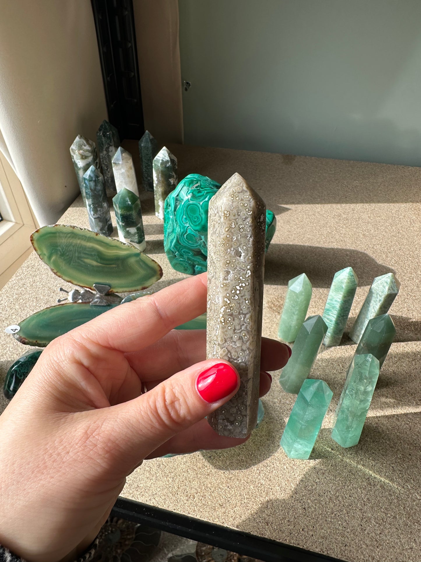 Oceaan jaspis punt groen