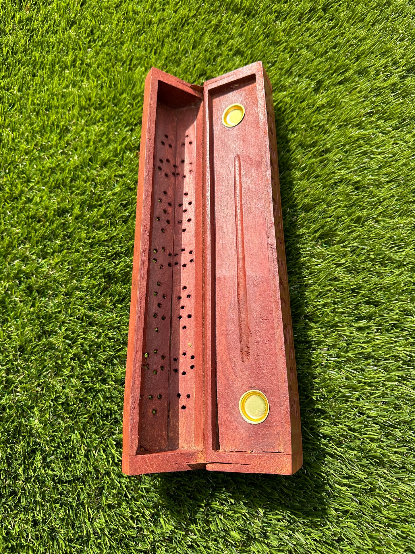 Wierook houder/bewaardoos hout bruin