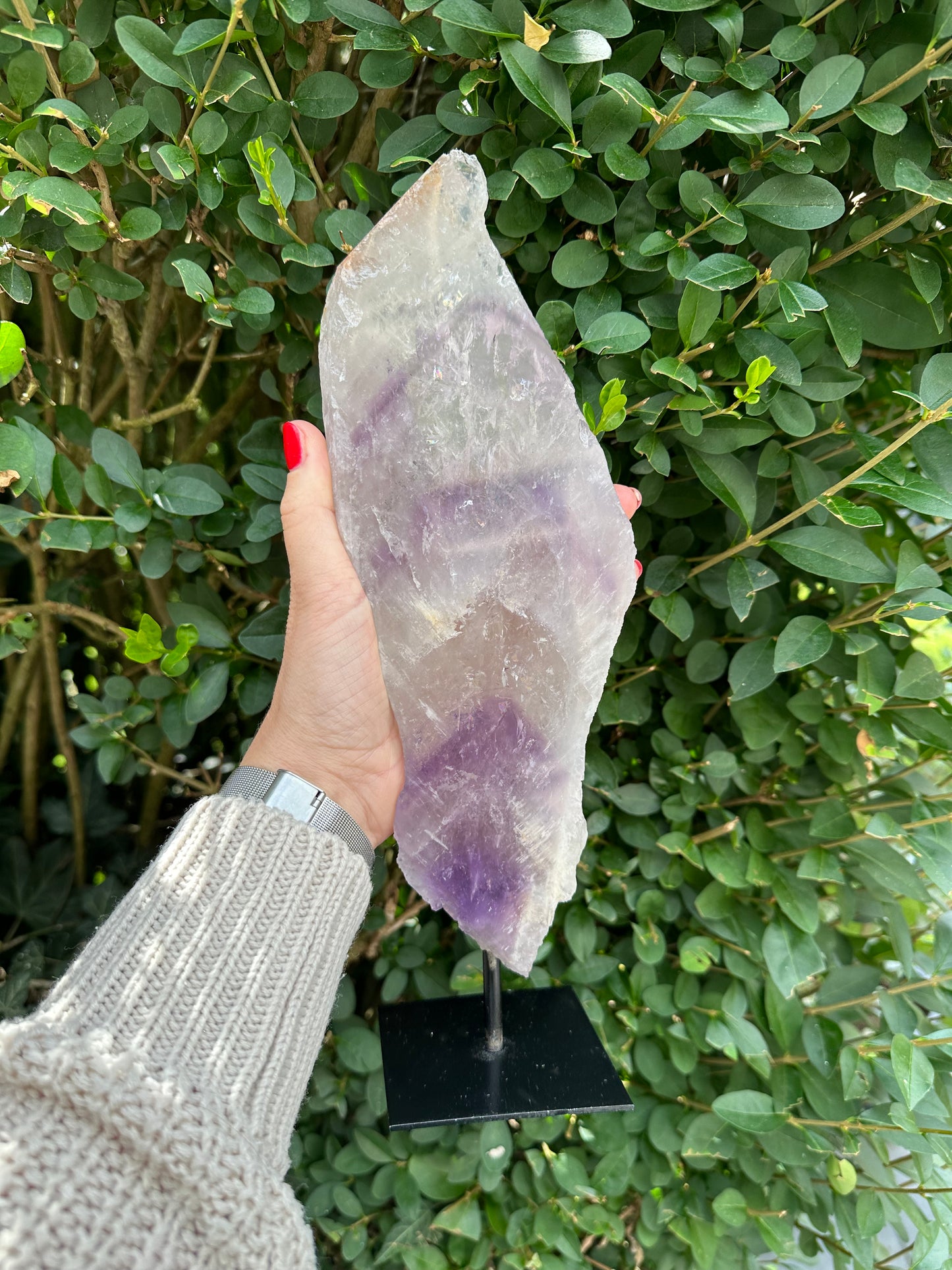 Amethist Paars met wit op standaard