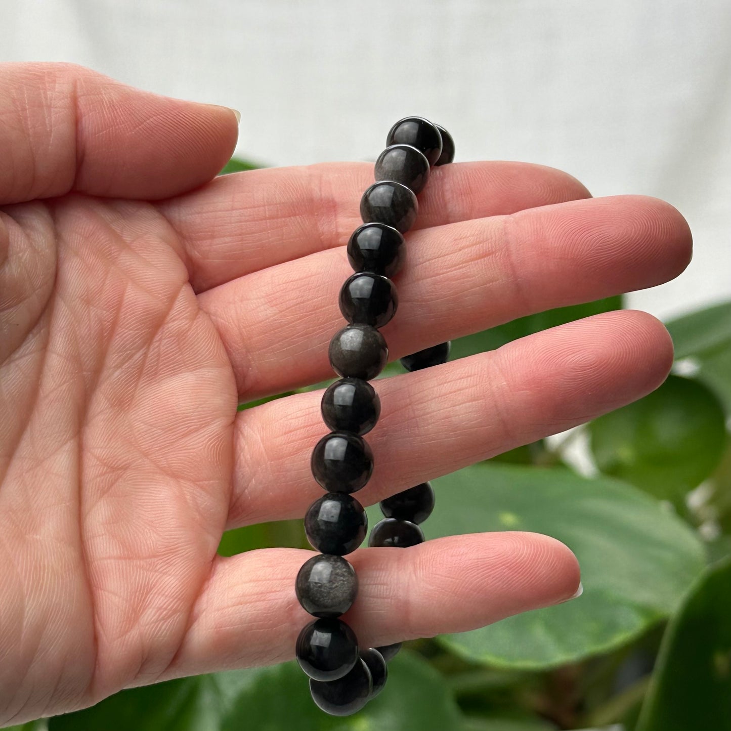 Zilverobsidiaan armband