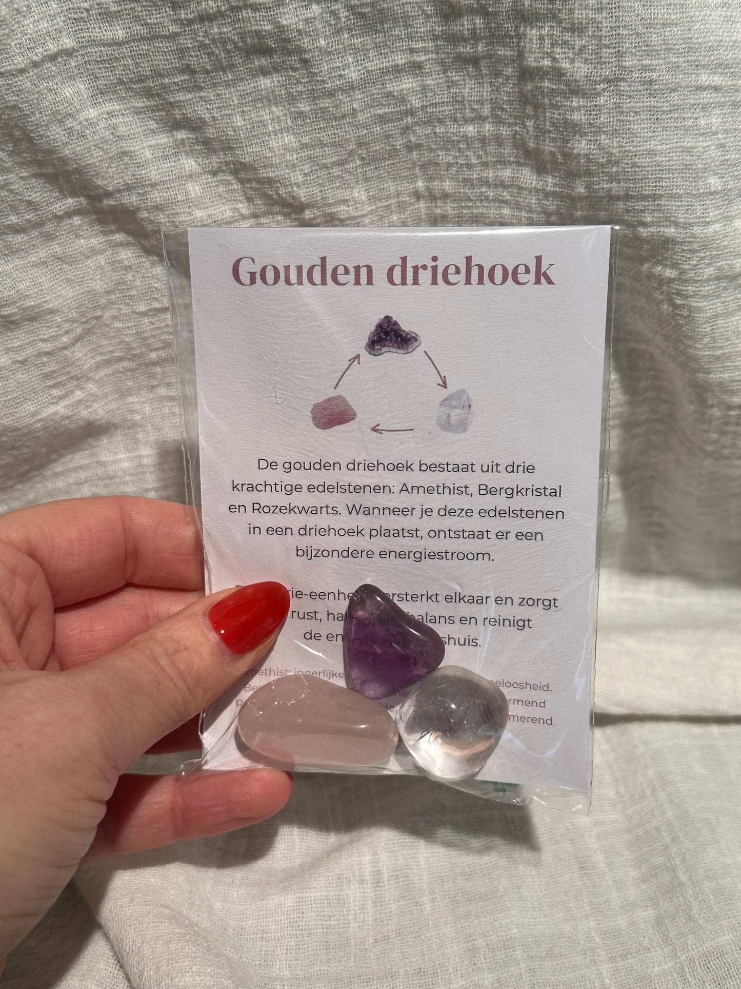 Setje edelstenen Gouden driehoek