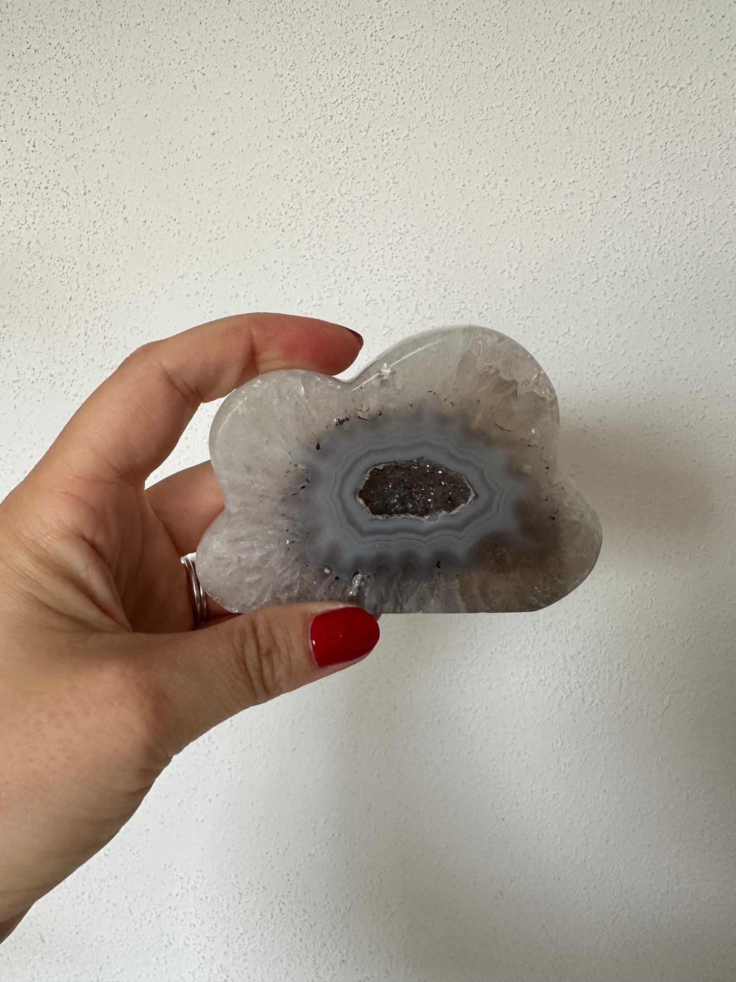 Agaat wolk wit met grijs