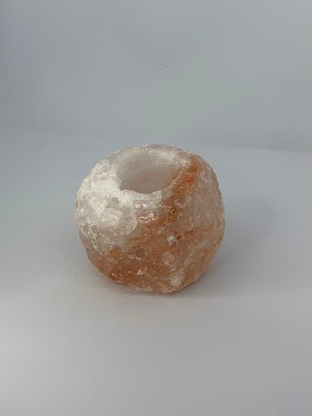 Theelichtje zoutsteen naturel oranje