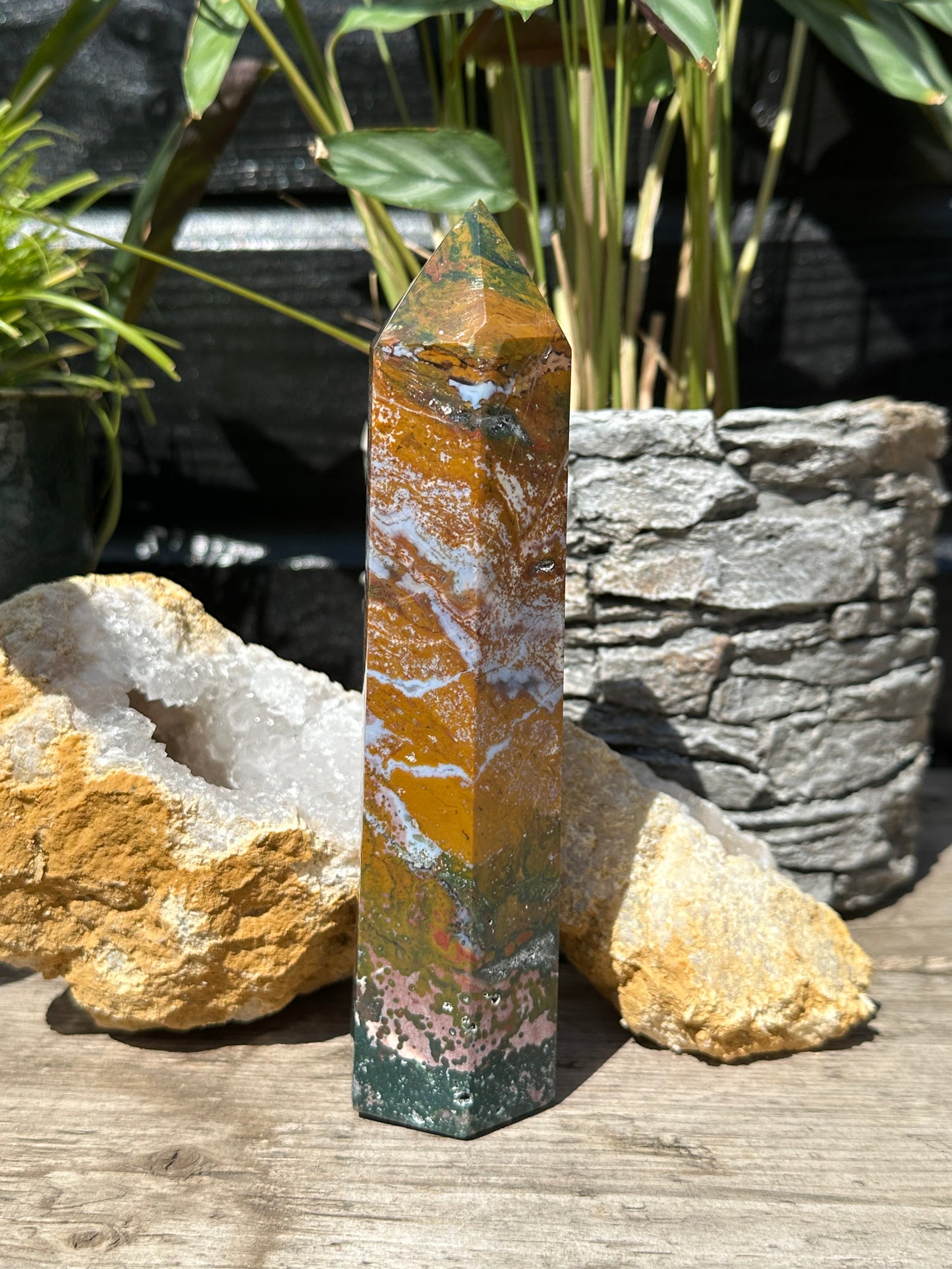 Oceaan Jaspis punt bruin en groen