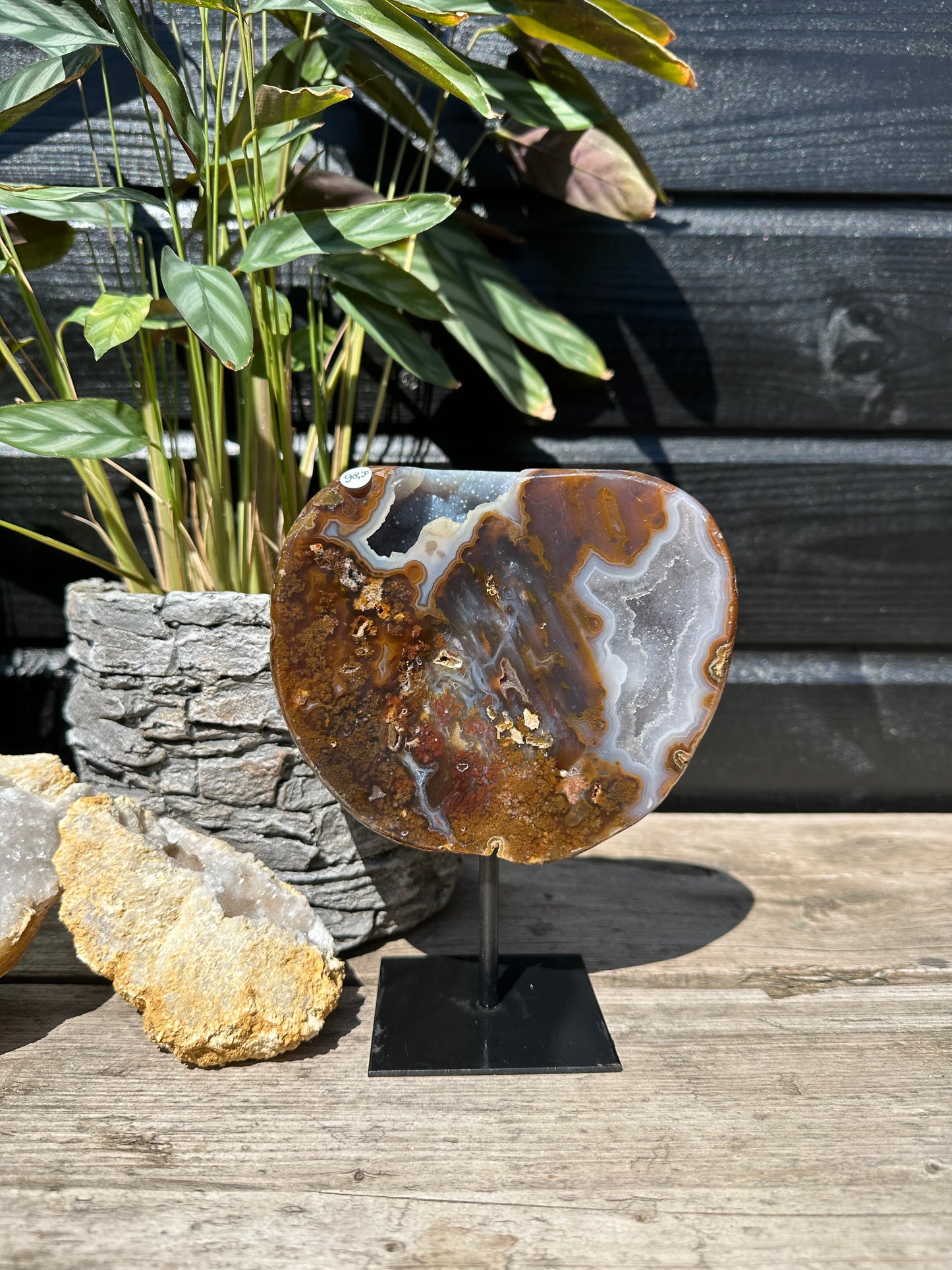 Bruin Agaat met druze op standaard