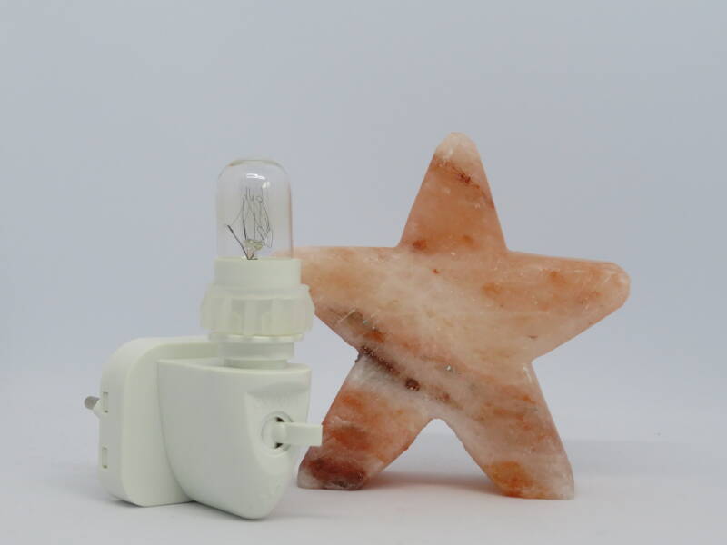 Nachtlampje zoutsteen Ster oranje