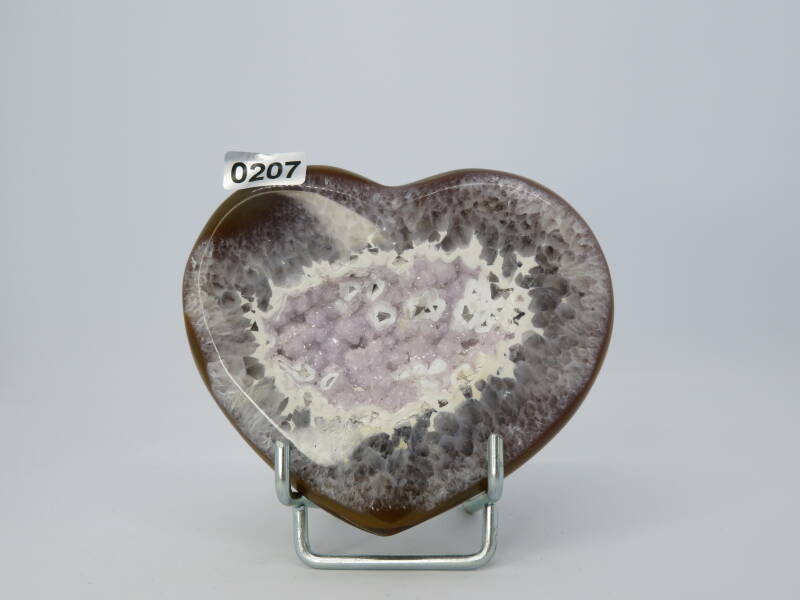 Agaat hart, wit met paars 0207