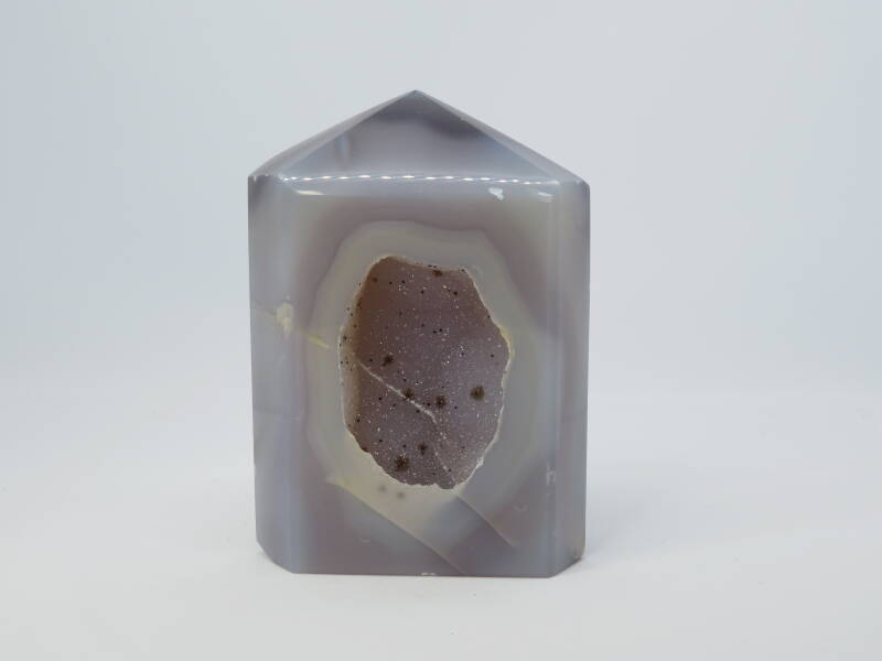 Grijs Agaat met Druzy toren 3