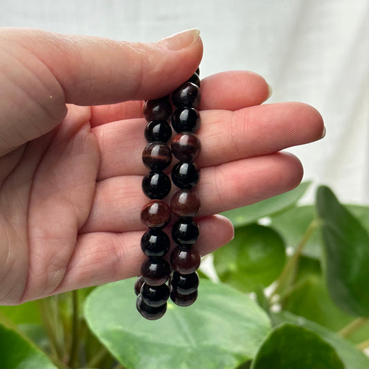 Rood tijgeroog met Onyx Armband
